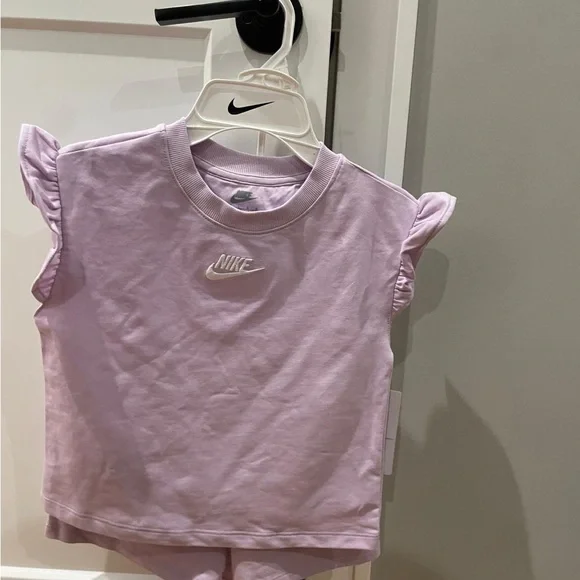 Nike Lilac Crop Tee & Shorts Set - Picture 2 of 4